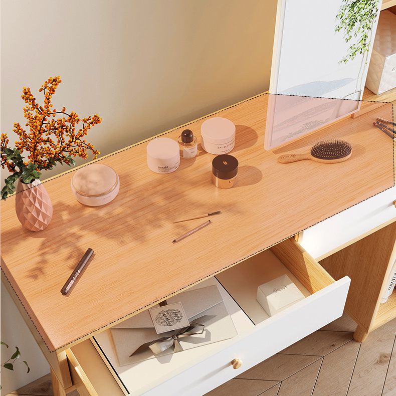 Scandinavian Wood Dressing Table Solid Wood Make-up Vanity with Drawers