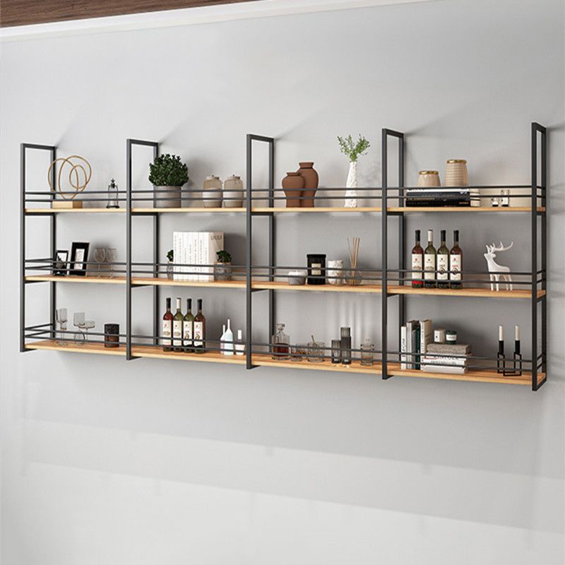11.81"W Bookshelf Industrial Style Wall Mounted Bookcase for Home Office