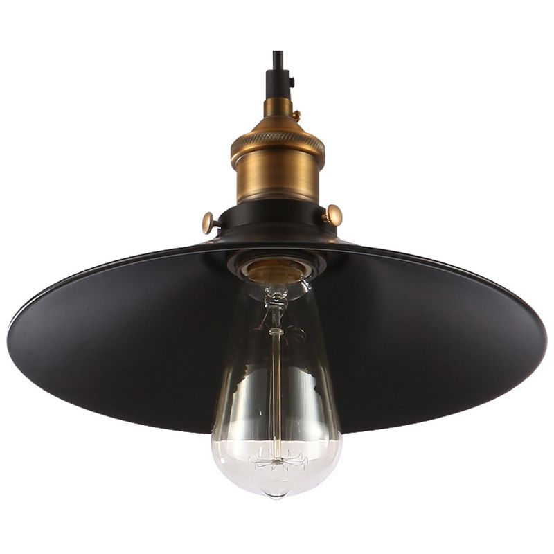 Black Tapered Bar Pendant Light in Industrial Retro Style Wrought Iron Hanging Lamp