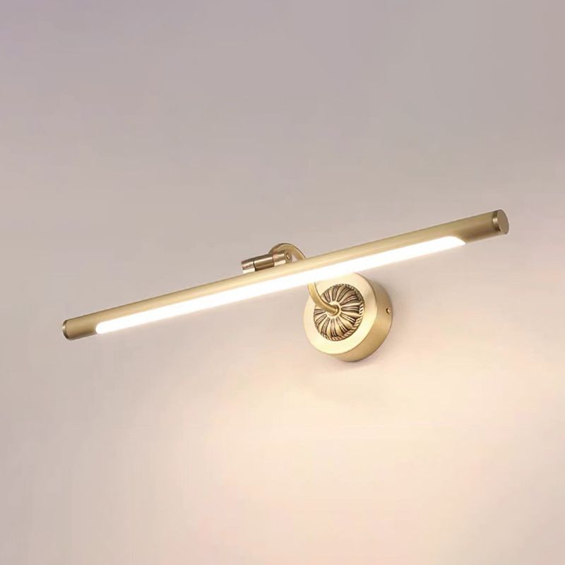 1 Light Linear Wall Lighting Modern Copper Mirror Wall Mounted Light Fixture