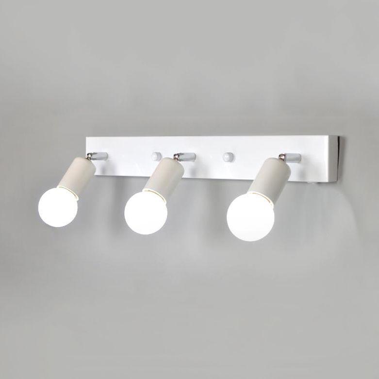 3/4 têtes d'éclairage de vanité de chambre à coucher avec ampoule exposée de style simple métal / blanc finition murale lampe