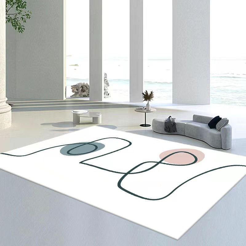 Contemporary Polyester Carpet Washable Indoor Rug Stain Resistant Area Carpet for Living Room