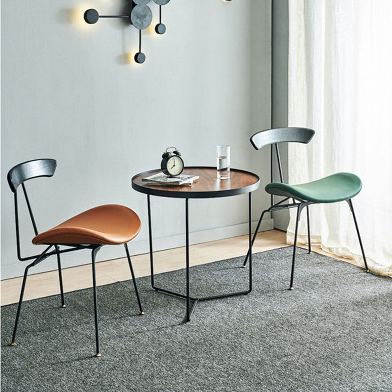 Industrial Chair with Metal Base 29"H Open Back Dining Side Chair for Restaurant