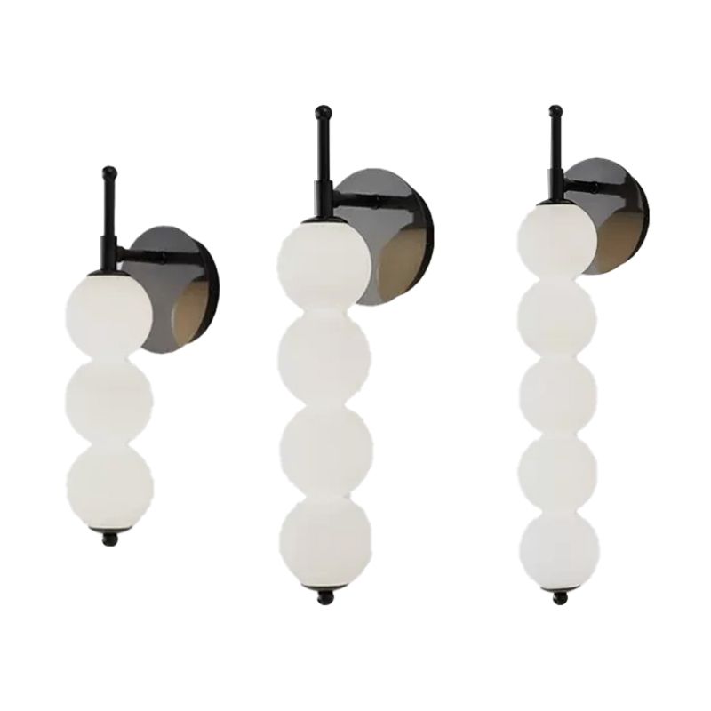 Modern Style White Shade Wall Mounted Sconce Glass Wall Lights for Bedroom