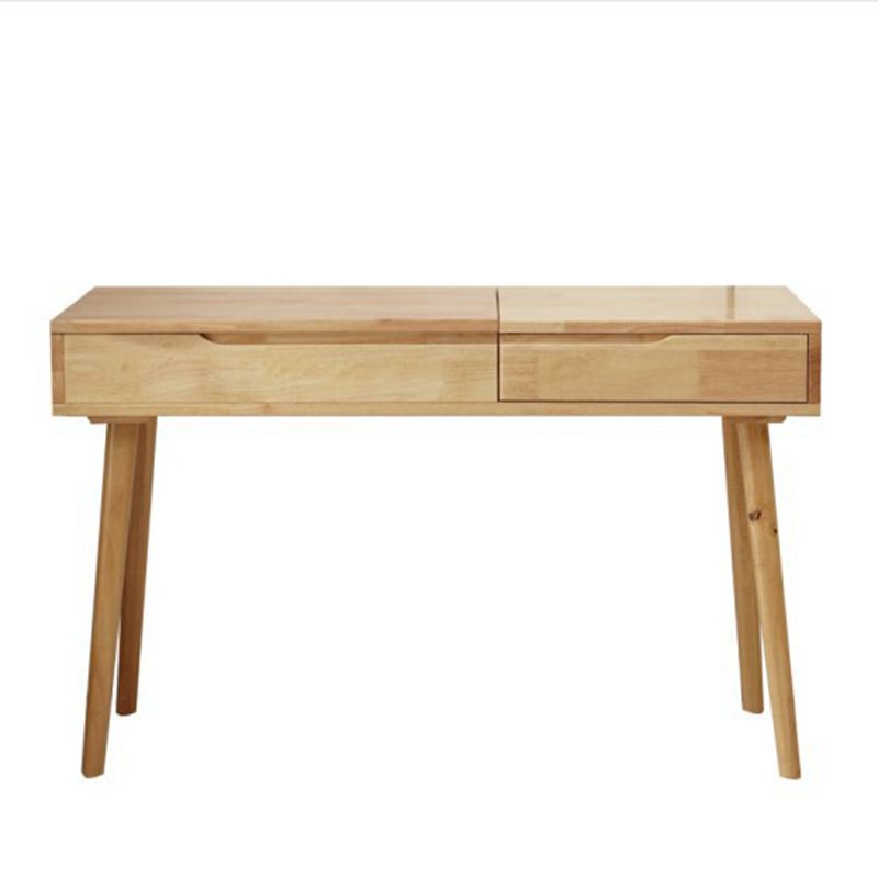 Nordic Flip-Top Vanity Dressing Table Set with Stool 1-Drawer Wood Vanity Table