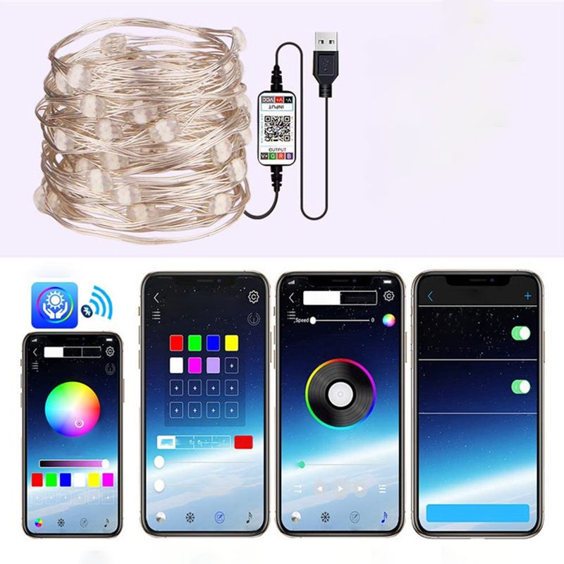 Modern LED Copper Wire Rope Light Linear Symphony Christmas Decorative Lights