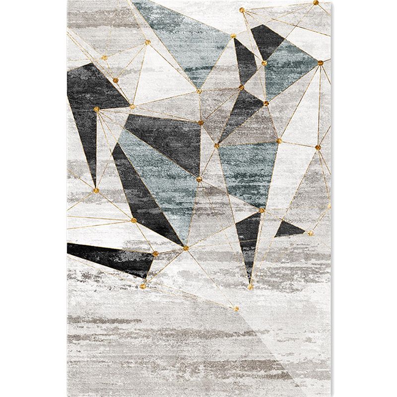 Contemporary Geometric Pattern Carpet Polyester Indoor Rug Pet Friendly Area Rug for Home Decoration