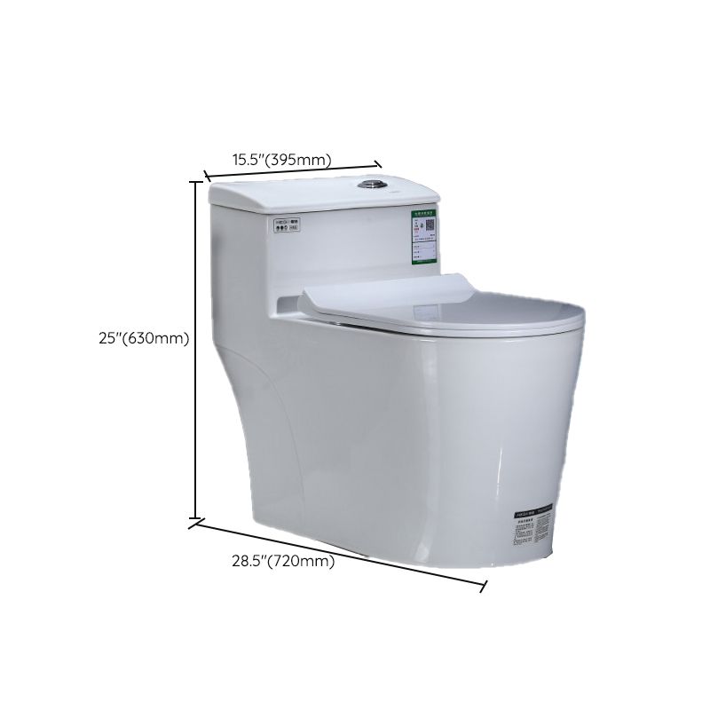 Modern Floor Mount Flush Toilet 1-Piece Urine Toilet with Seat for Washroom
