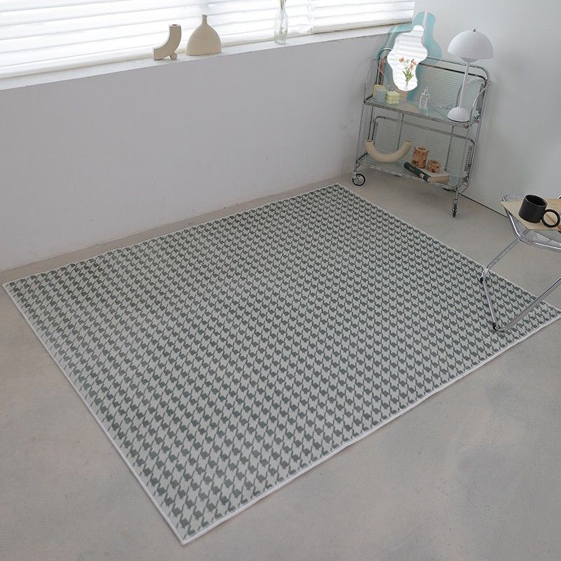 Beige Modern Area Rug Geometric Pattern Polyester Area Carpet Non-Slip Backing Rug for Bedroom