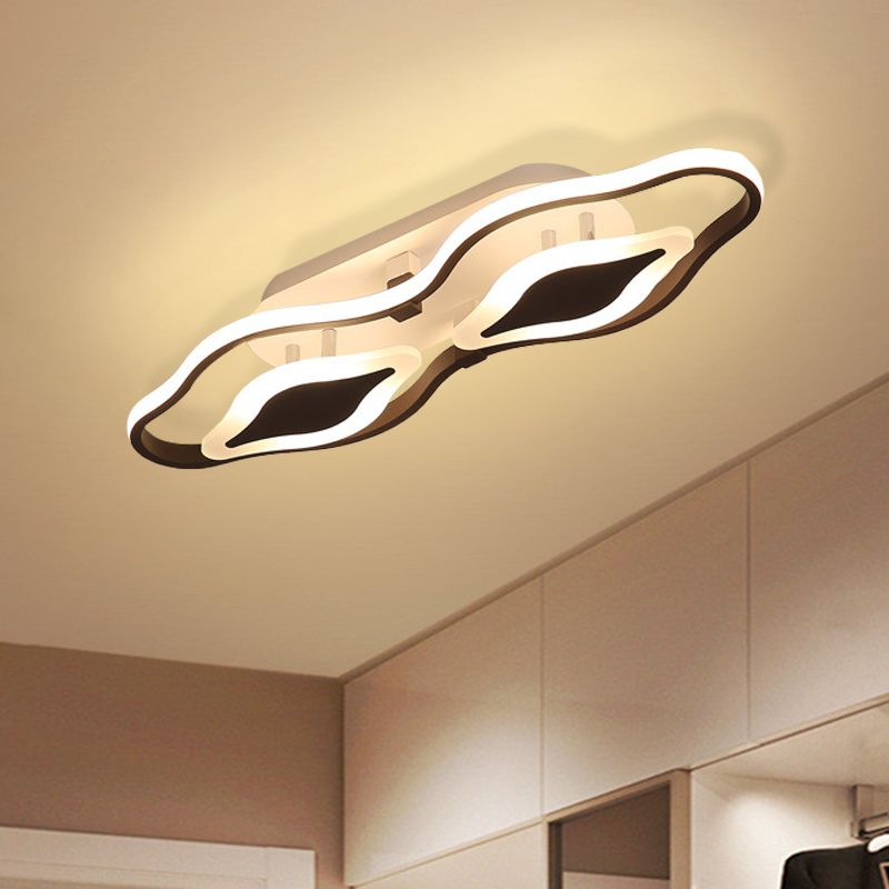 Gafas de natación semi flushmount iluminación contemporánea acrílico dormitorio led techo monte en negro