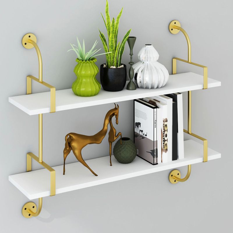 7.87"W Bookshelf Glam Style Wall Mounted Bookcase for Home Office Study Room