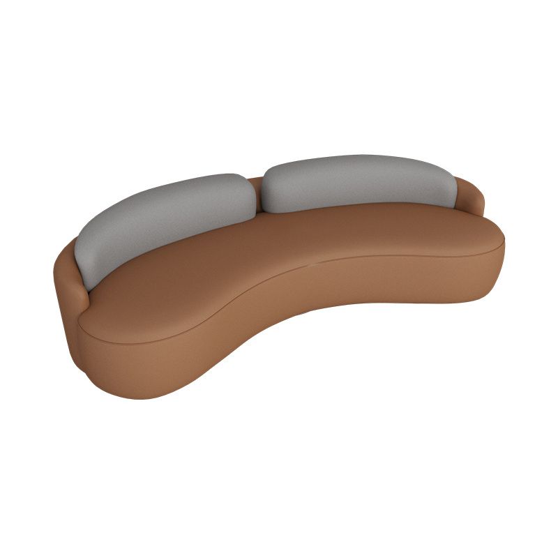 Stain Resistant Curved Loveseat Faux Leather No Distressing Tight Seat Sofa