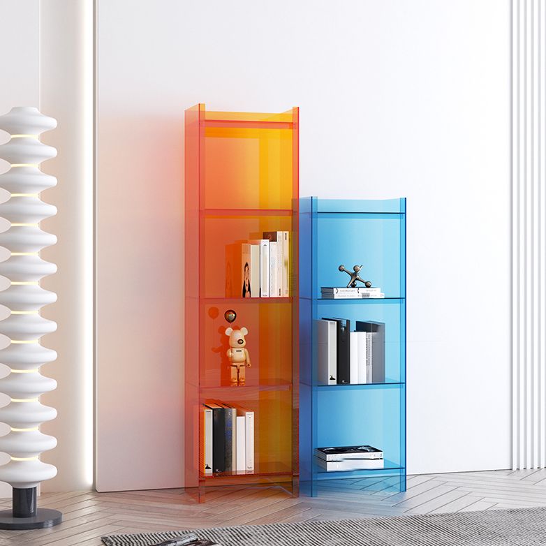 10"W Bookshelf Glam Style Closed Back Acrylic Bookcase for Office and Study Room