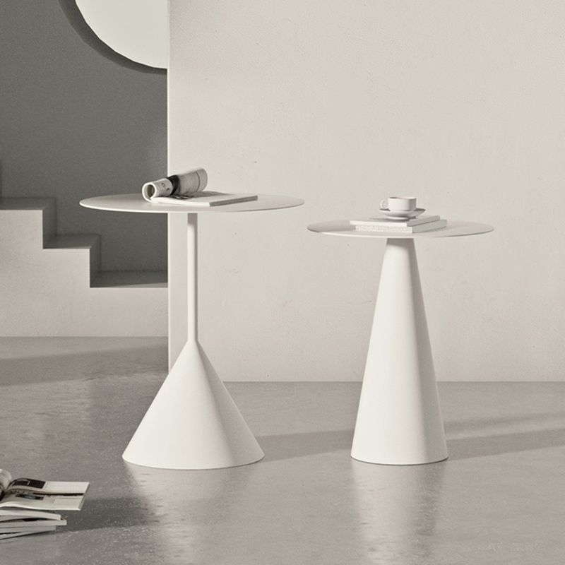 Mid-Century Modern Black/White Cocktail Table Round Coffee Table