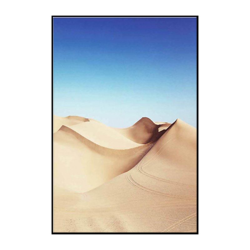 Desert Dunes Landscape Wall Art Print Modernism Textured Dining Room Canvas in Yellow