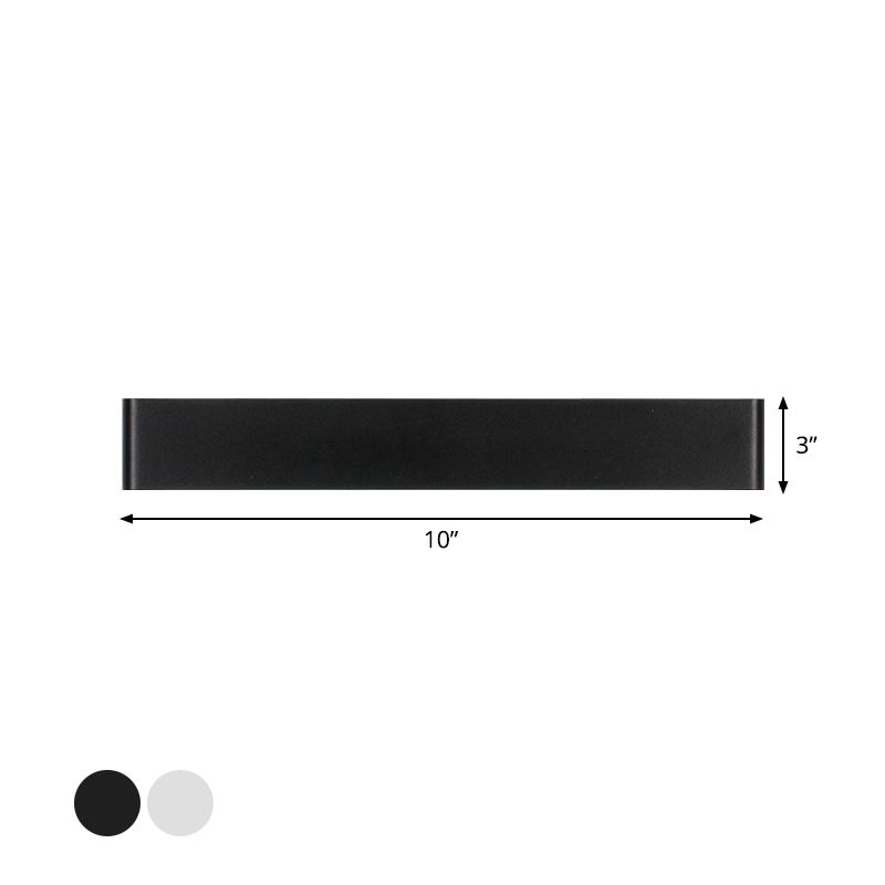 Great Room LED Wall Lamp Modernism Black/White Sconce Light Fixture with Rectangular Metal Shade