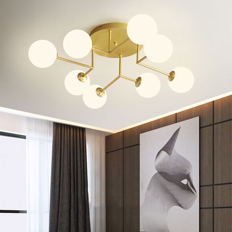 Sputnik Semi Flush Plafond Licht Moderne Glas Woonkamer Semi Flush Mount