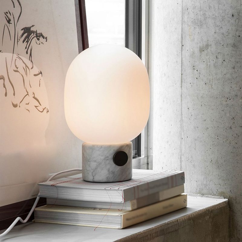 Nordic Style Simple Marble Table Lamp Modern Style Glass Desk Lamp for Study Bedroom