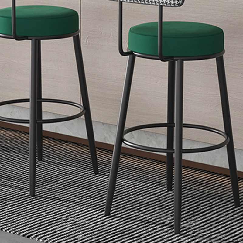 Contemporary Metal Stool Faux Leather Counter Stool in Matte Finish for Indoor