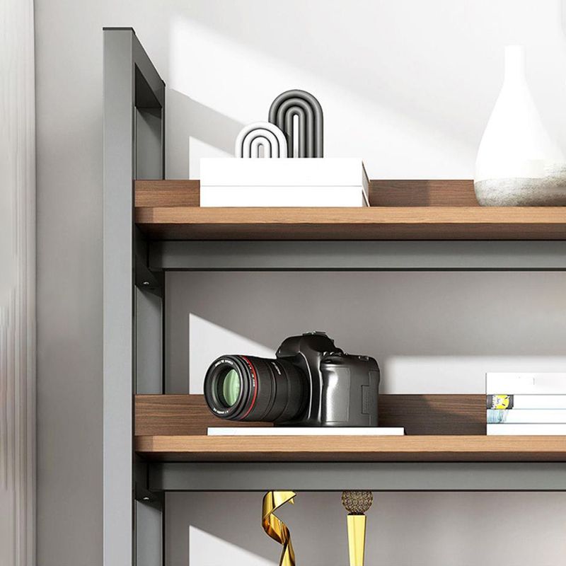 Metal Etagere Shelf Bookcase Vertical Open Book Shelf for Home