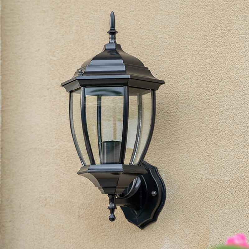 Bewaffnetes klares Glas 1-Licht Wandleuchte Industrielle Außenwandlampe im Freien
