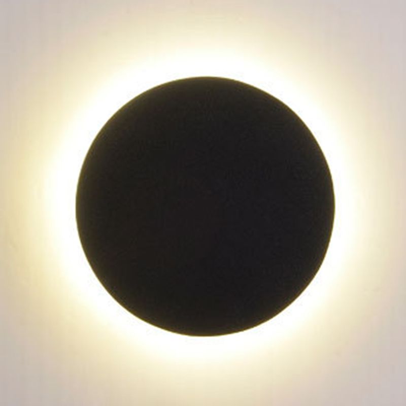 Runde/quadratische Flush -Montage -Wandlampe Minimalist Aluminium Flur LED LED LOBSPONCE In Schwarz