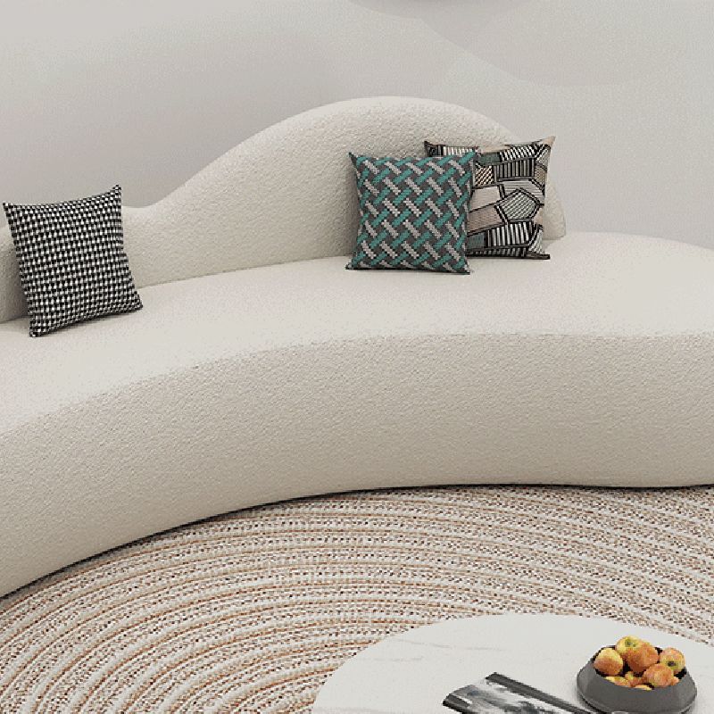 Modern fabric Curved Sofa Armless Sofa with 2 Pillows for Living Room