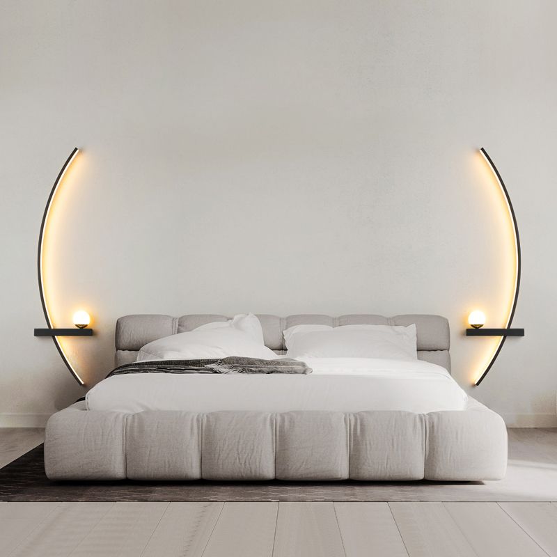 Metal Linear Shape Wall Light Modern Style 2-Lights Wall Mount Light Fixture