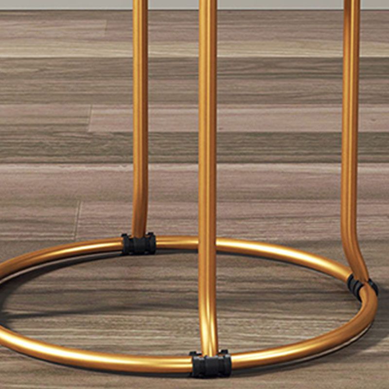 Glam Round Chair Ottoman Plain Velvet Metal Frame Scratch Sherpa Pouf