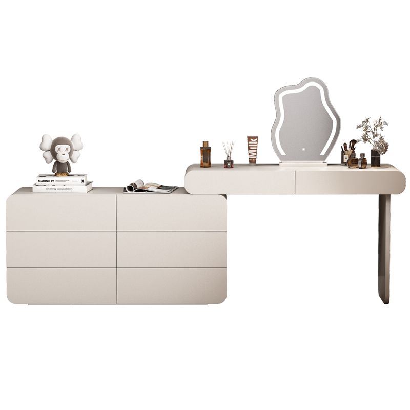 Modern Lighted Mirror Vanity Tables Bedroom Makeup Vanity Desk Table with Drawer
