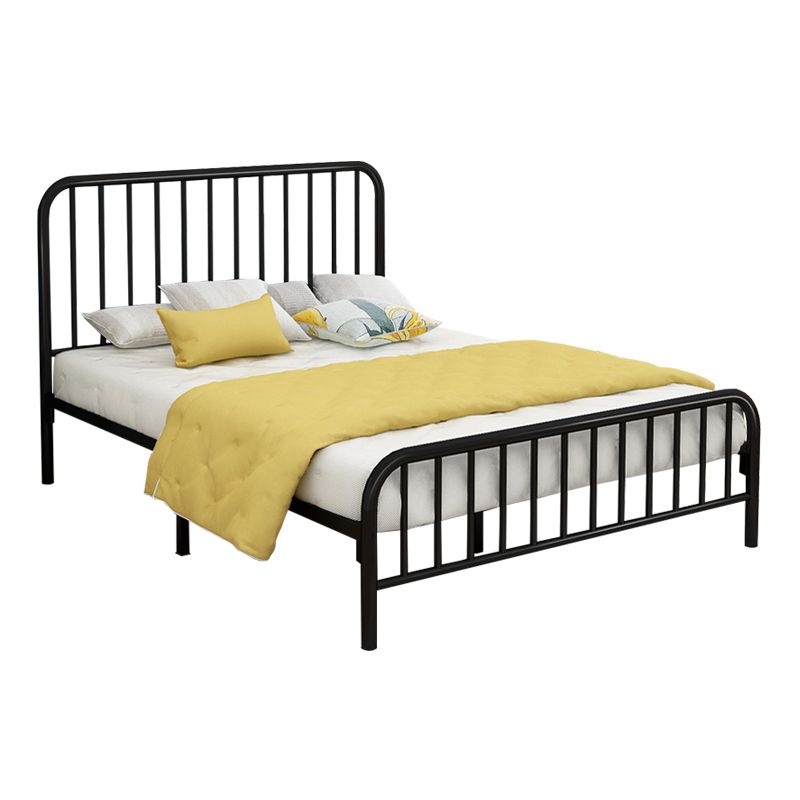 Contemporary Slat with Headboard Rectangular with Metal Legs Metal Slat Bed