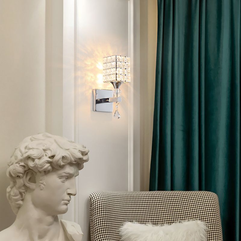 Armed Vanity Wall Lights Modern Minimalist Style Crystal Single Vanity Lamp