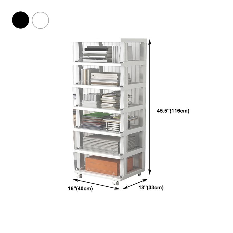 Plastic and Metal Bookshelf, Multi Tiers Contemporary Bookcase for Home Office
