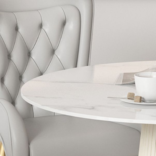 Nordic 1/4/5 Pieces Dining Set Round Stone Dining Table for Dining Room