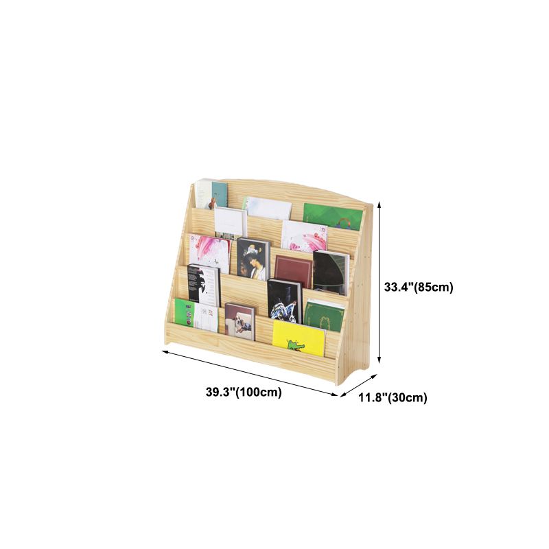 Natural Wooden Shelf Bookcase Pine Closed Back Book Shelf Modern
