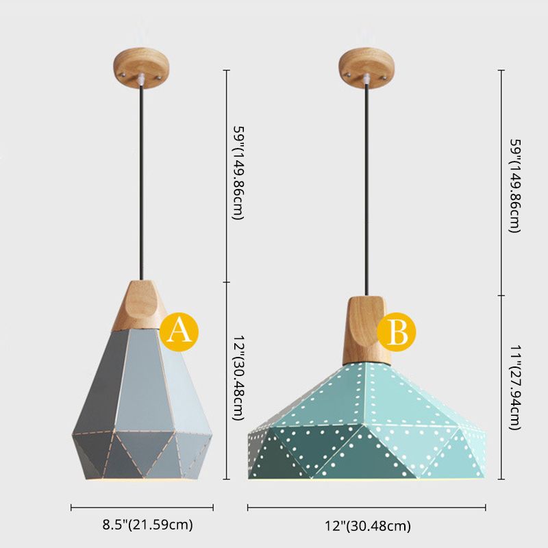 Modern Geometric Pendant Light Metal 1 Light Pendant