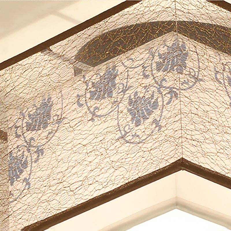 Plafonniers encastrés de style chinois avec éclairage de montage au plafond avec abat-jour en tissu