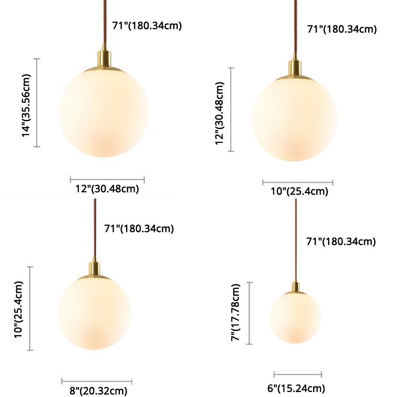 Sphärische Opalin-Glas-Suspensionsbeleuchtung einfach