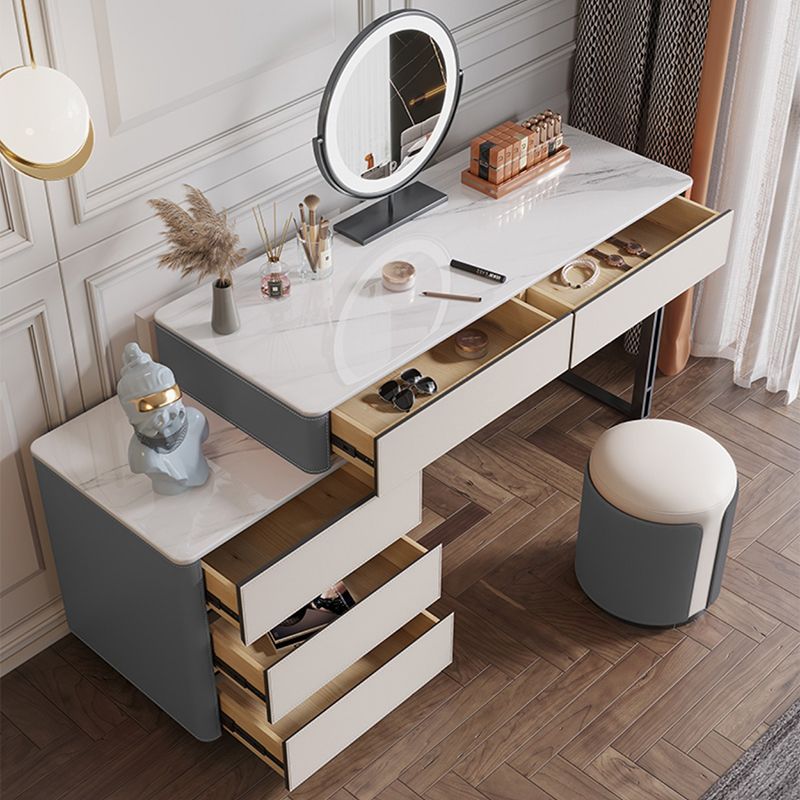 Contemporary Pine Makeup Vanity Desk with Drawers Vanity Makeup Table Set