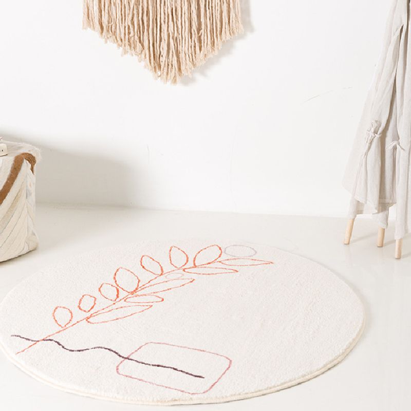 Simple Abstract Line Round Rug Machine Washable Area Carpet for Living Room Rug