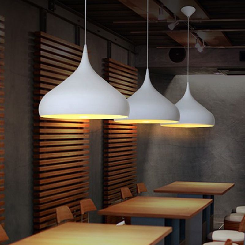 Macaron Teardrop Shade Hanging Light, Nordic Metal 1-Light Pendant Lighting for Living Room