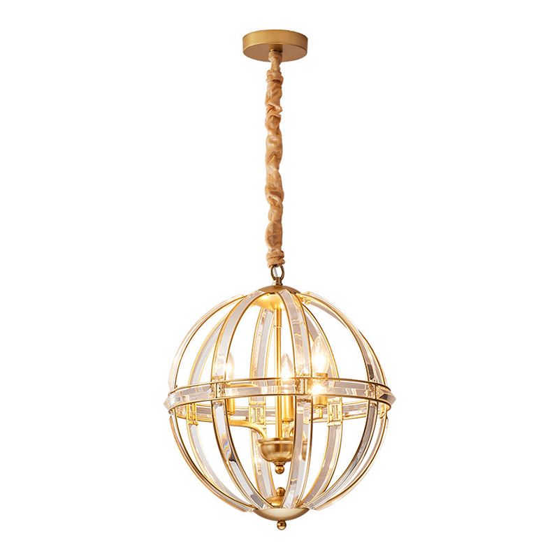 Globe Lantern Pendant Lighting Modern Crystal Dining Room Light Light
