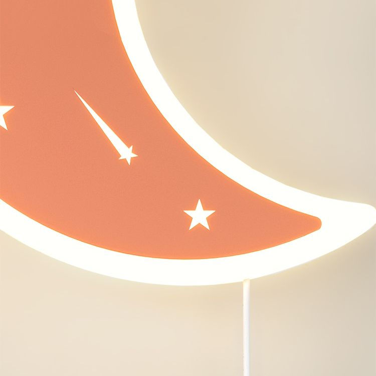 Cartoon LED Wall Light Astronaut and Moon Shaped Sconce Light for Kids Room