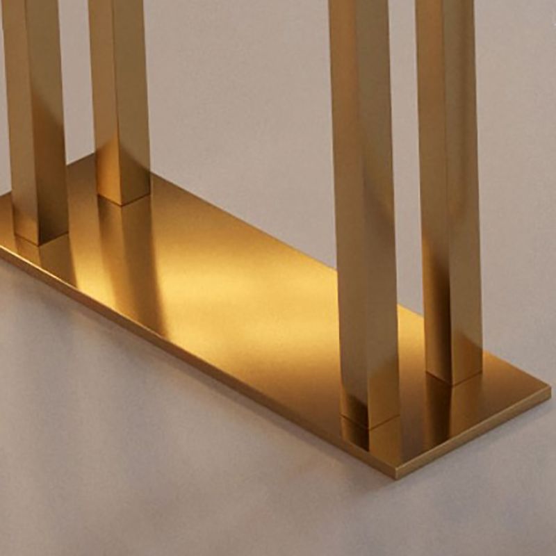 Comedor rectángulo de madera superior mesa de mostrador patas doradas mesa de bar de estilo glam