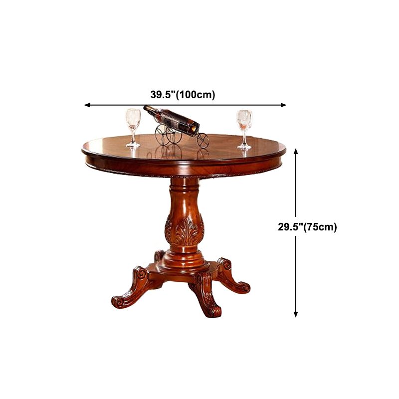 Table à manger ronde victorienne en bois massif table en caoutchouc pour la maison