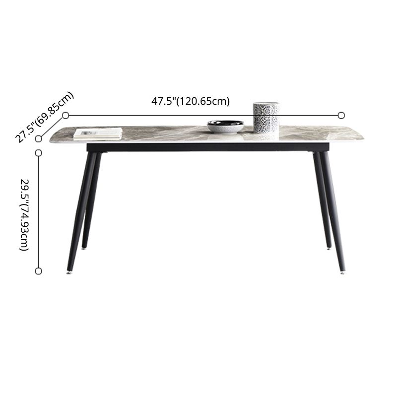 Minimalist Style Dining Table Set with Rectangle Shape Table and Upholstered Chairs