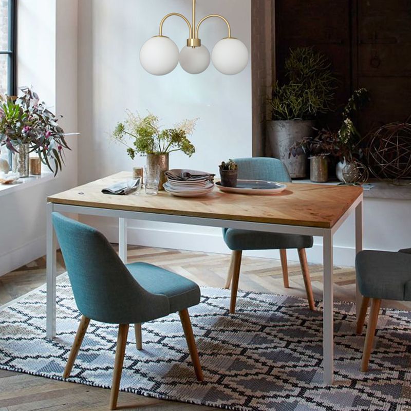 Lampade lampadari in rame dorato lampade a sospensione a 3 teste per soggiorno a 3 teste per soggiorno