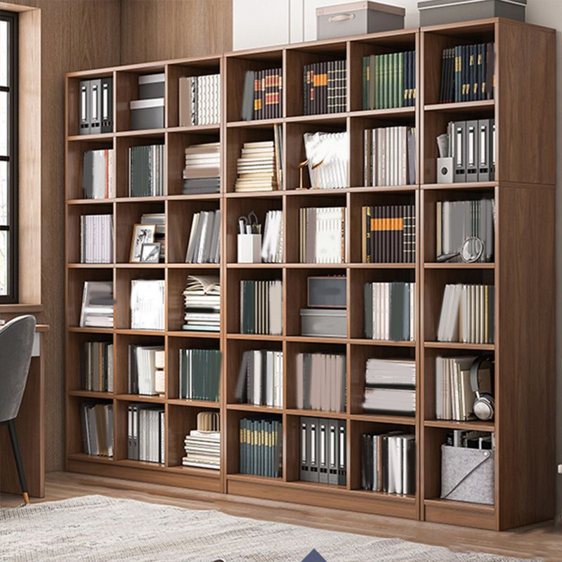 Closed Back Scandinavian Bookcase Engineered Wood Standard Bookshelf