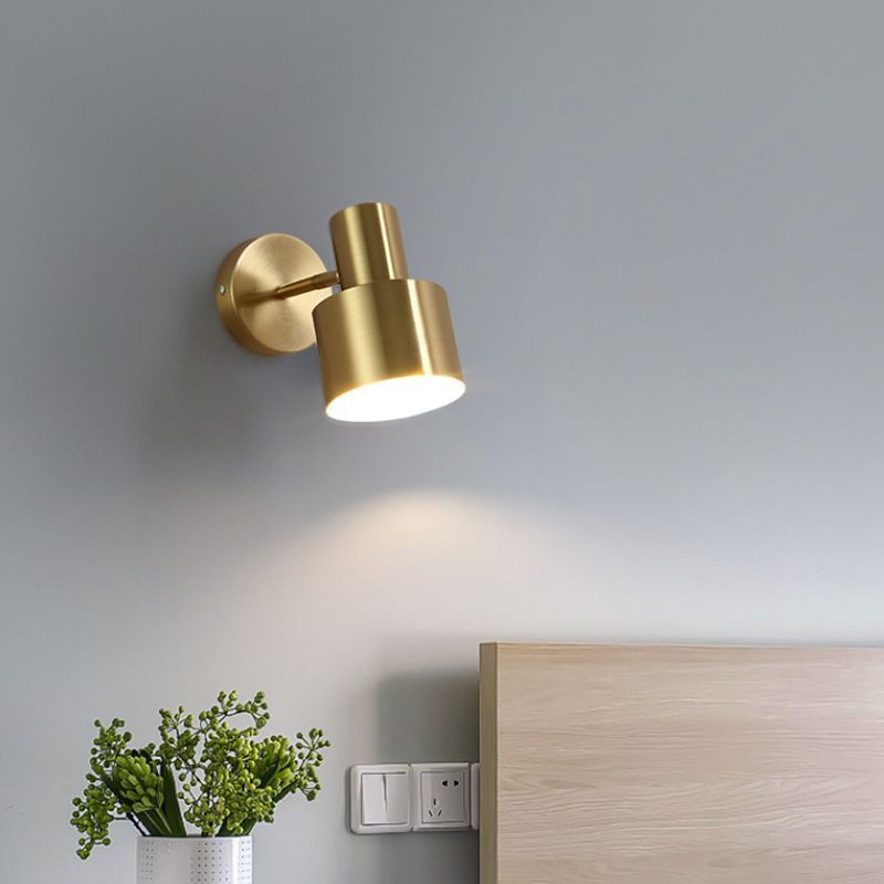 Modern Luxury Cylindroid Hanging Wall Lamp Electroplate Metal Wall Sconce for Interior Spaces