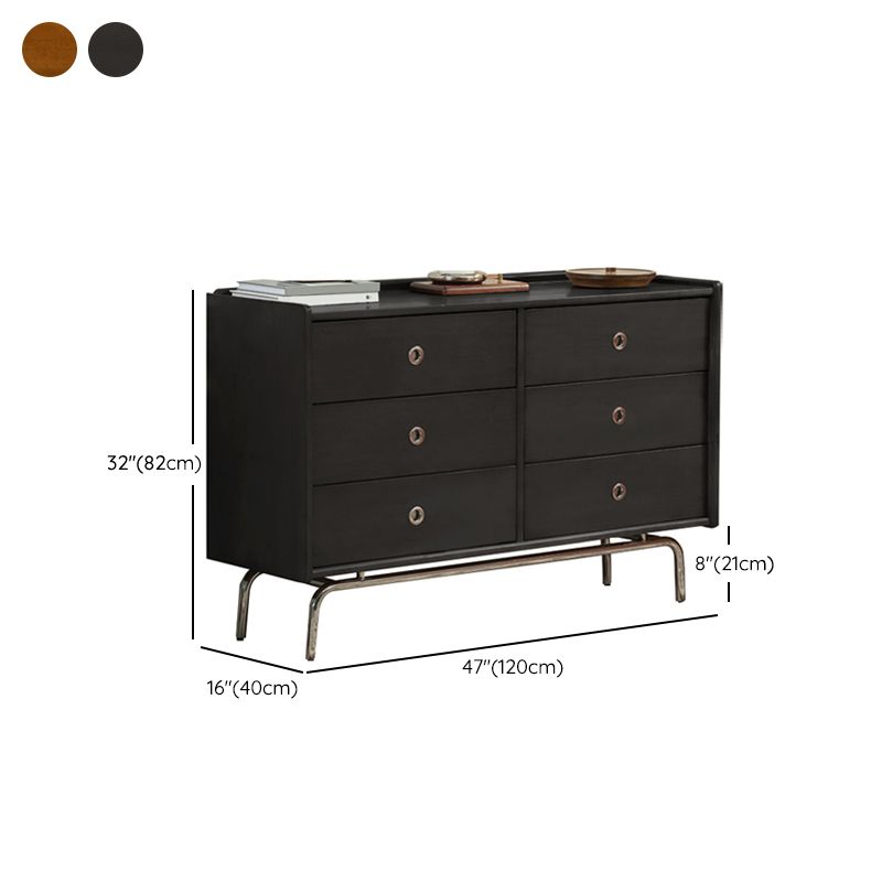 Ultra Modern Horizontal Double Dresser Solid Pine Storage Chest Dresser for Bedroom